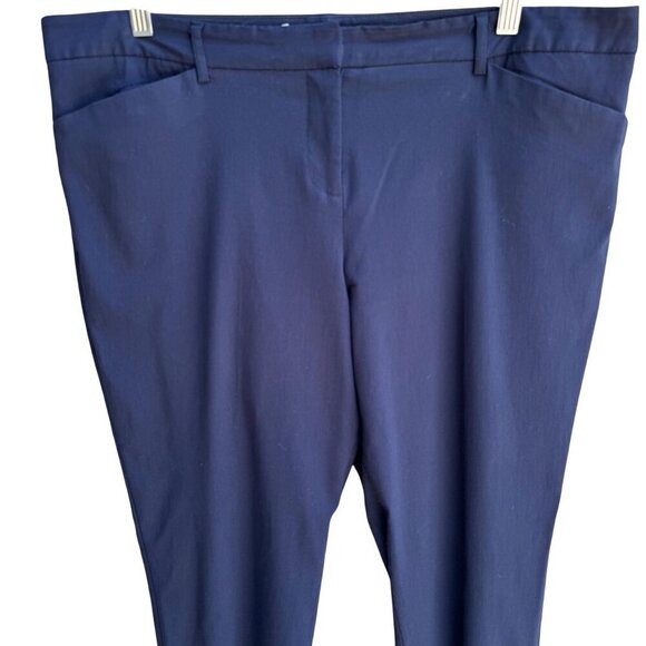 Mario Serrani Italy Womens Navy Flat Front Slash Pockets Zipper Closure Pants 16 - Picture 6 of 7